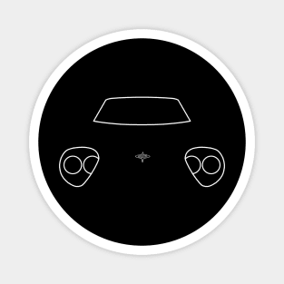 Marcos British classic sports car white outline graphic Magnet